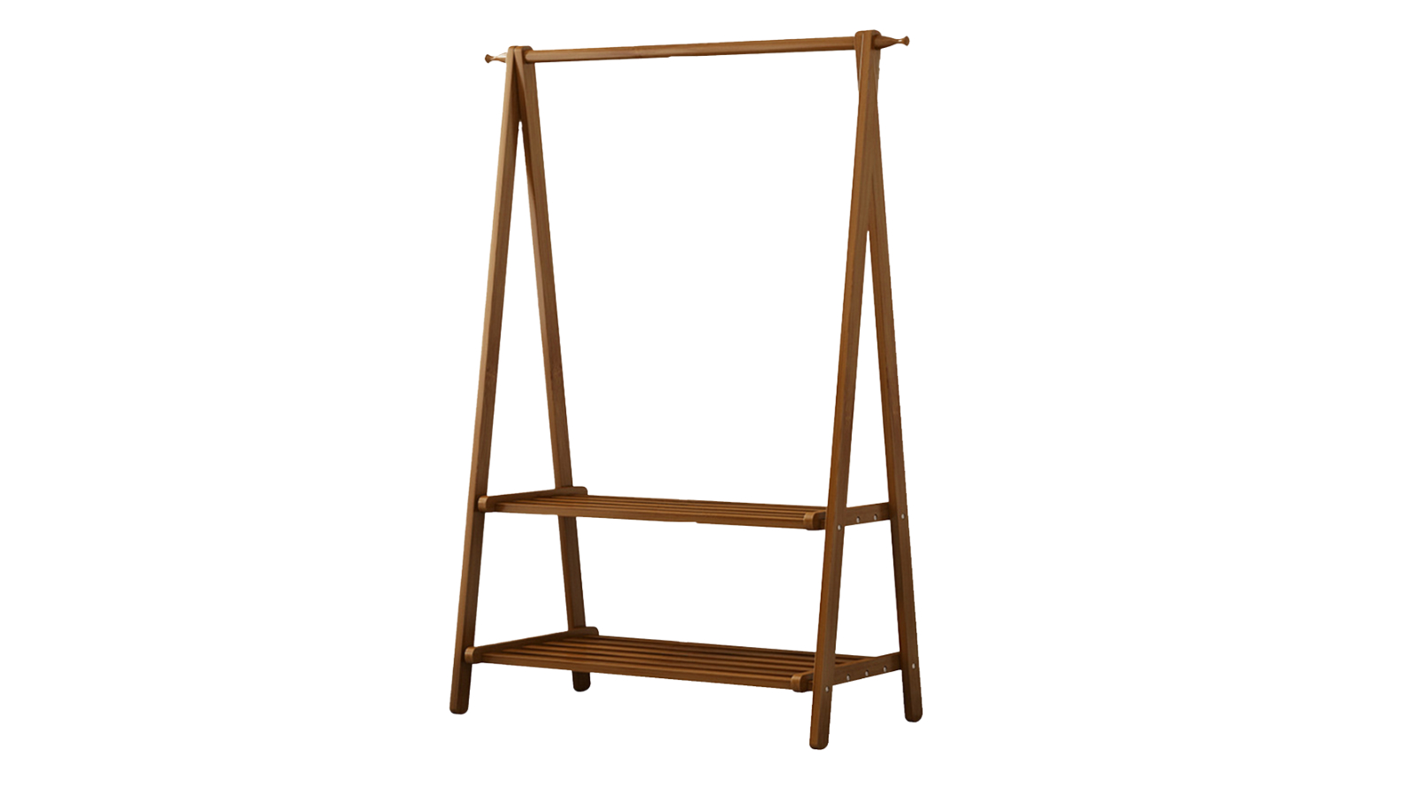 Serrano Portable Clothes Rack Coat Garment Stand Bamboo Rail Hanger Airer Closet - Dark Brown