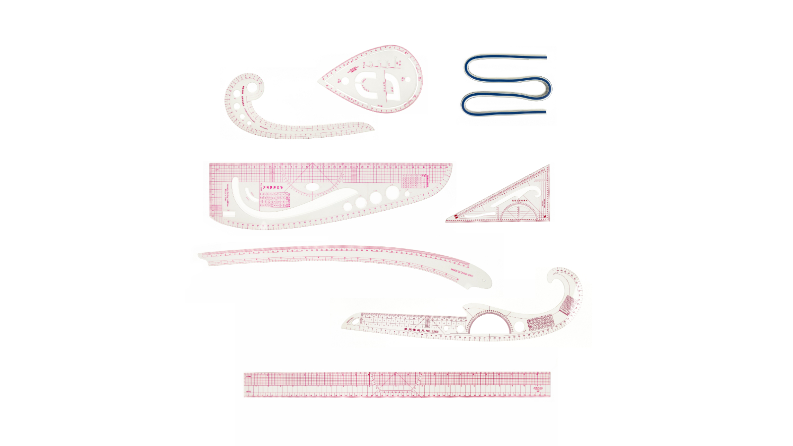 Serrano 9 Piece DIY Measuring Tool French Curve Ruler Set for Dressmaker
