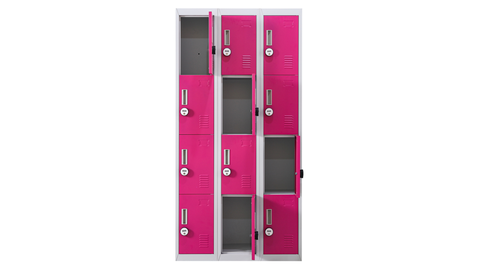 Serrano 12-Door 4 Digit Combination Locker - Grey/Pink