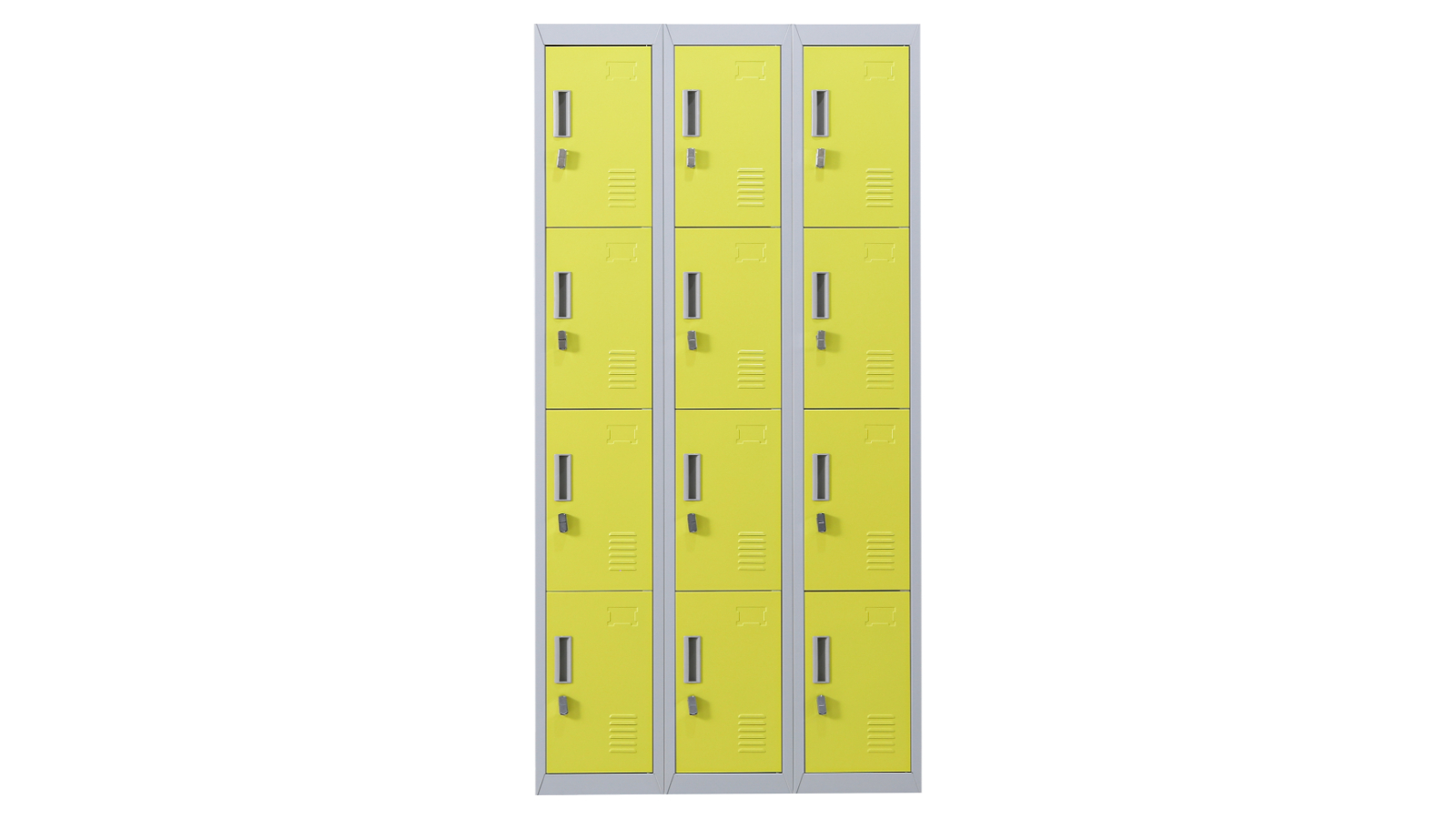 Serrano 12-Door Padlock Operated Locker - Grey/Yellow