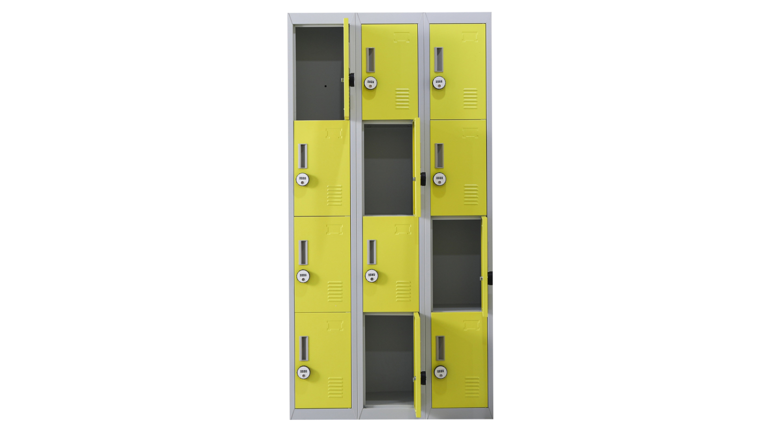 Serrano 12-Door 4 Digit Combination Locker - Grey/Yellow
