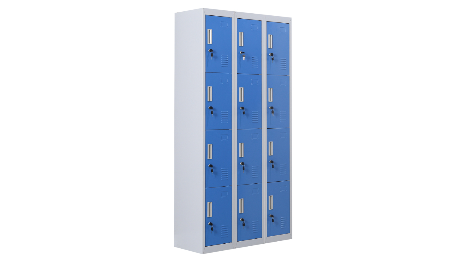 Serrano 12-Door Standard Locker with Key - Grey/Blue