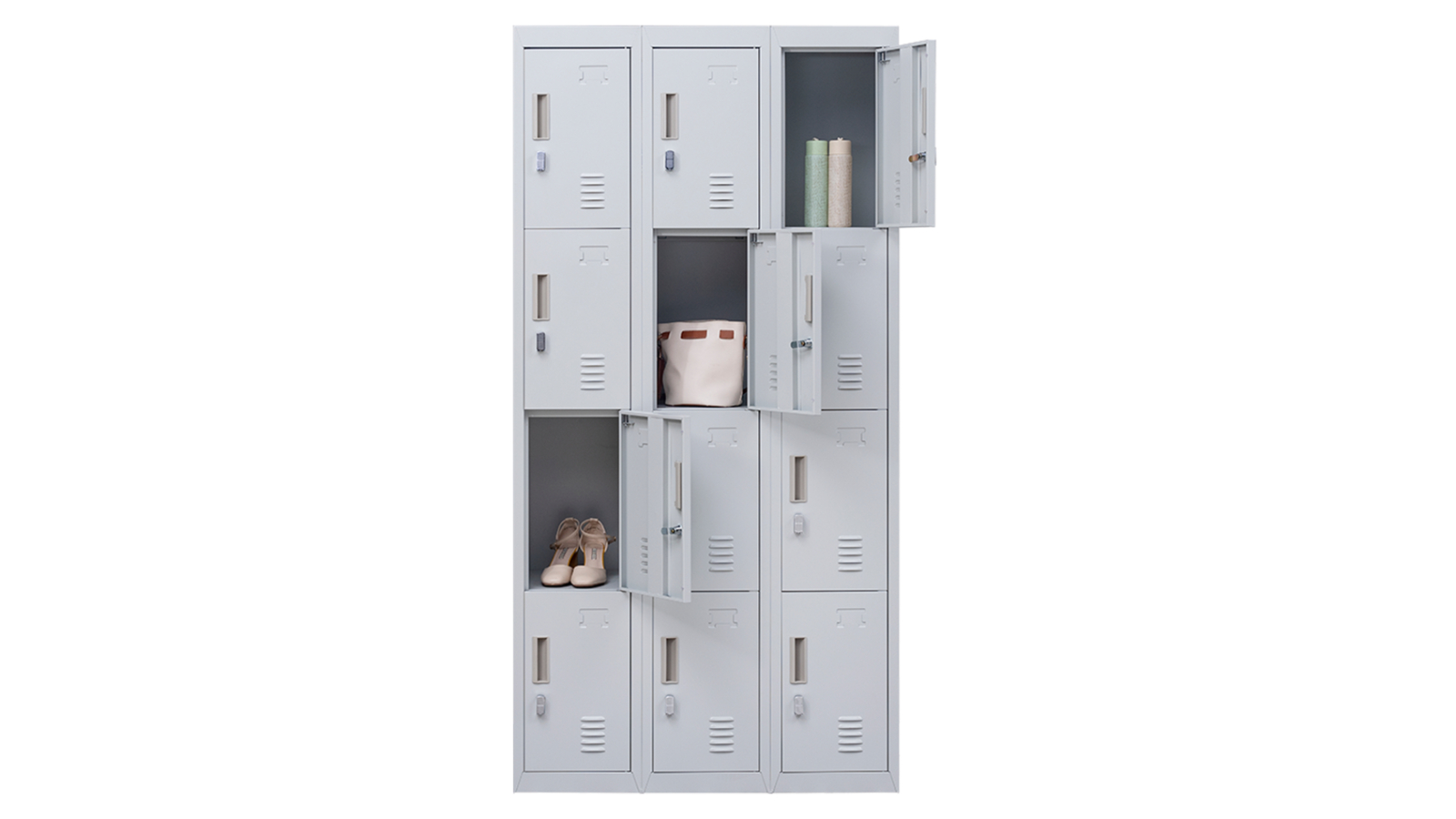 Serrano 12-Door Padlock Operated Locker - Grey