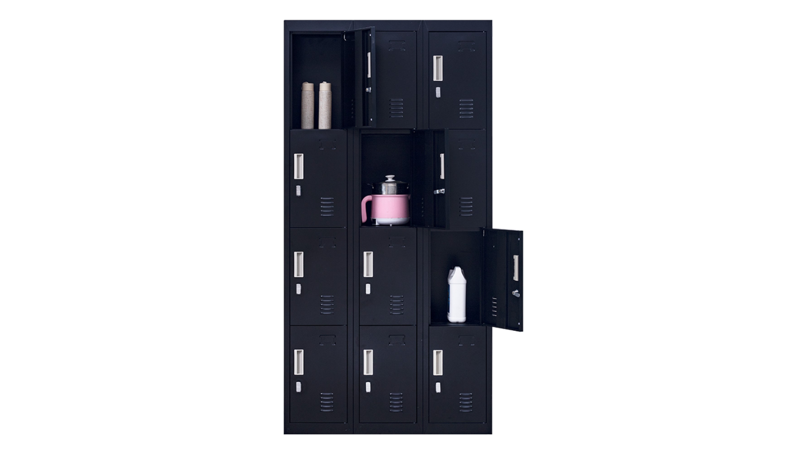 Serrano Black 12-Door Padlock Operated Locker 