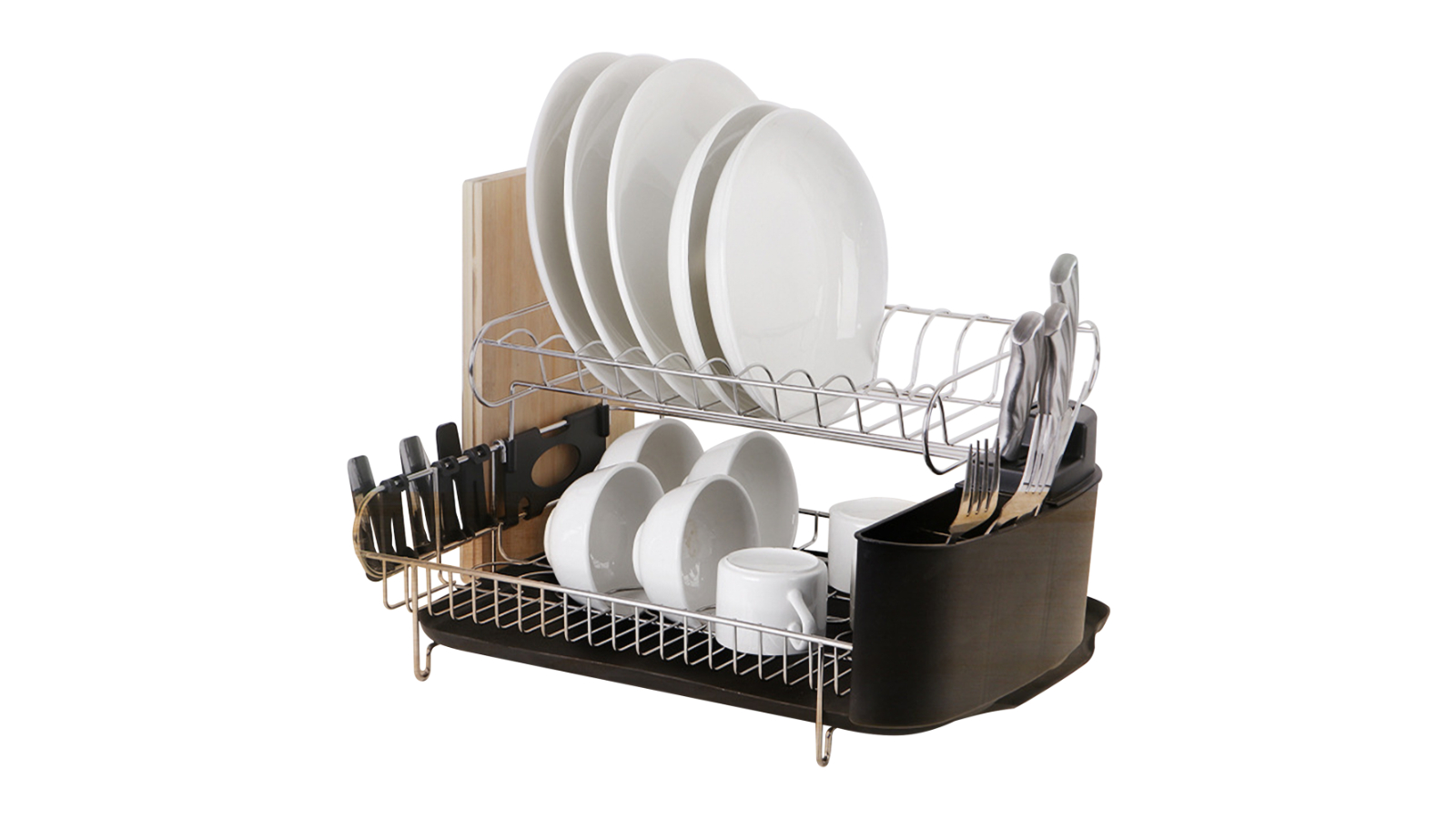 Serrano Kitchen Organiser Dish Drying Rack Drainer Cup Plate Holder