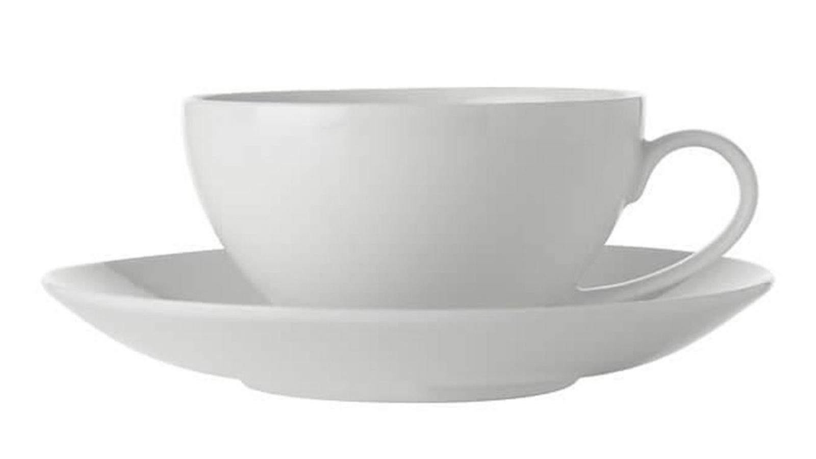 Maxwell and Williams 200ml White Basics Porcelain Coupe Cup and Saucer Set - White