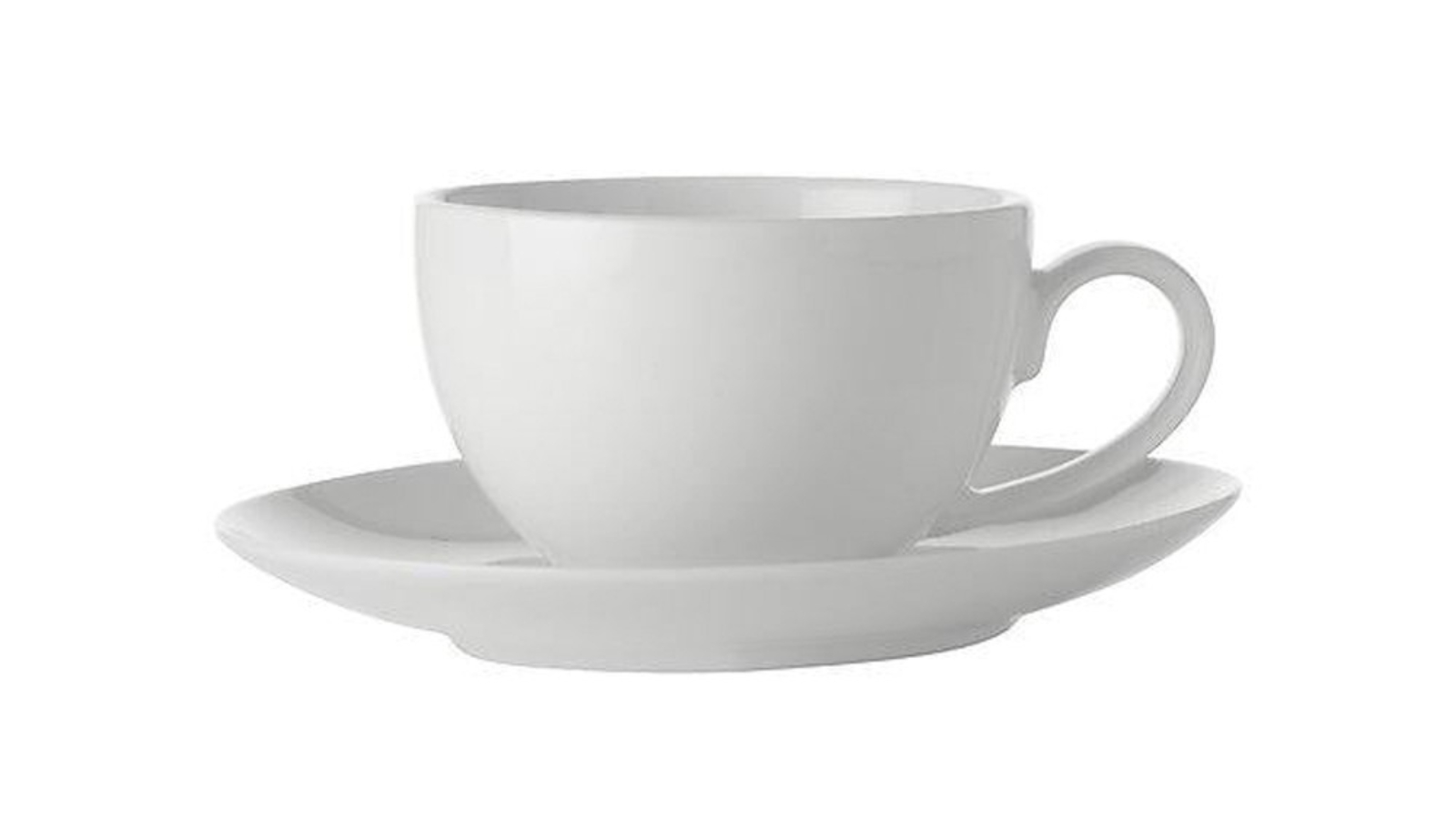 Maxwell and Williams 90ml Basics Coupe Demi Cup and Saucer Set - White