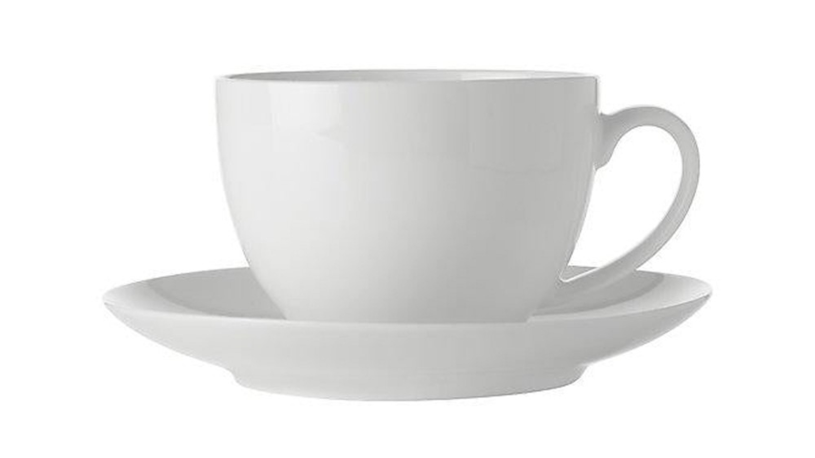 Maxwell and Williams 260ml Basics Porcelain Cup and Saucer Set - White