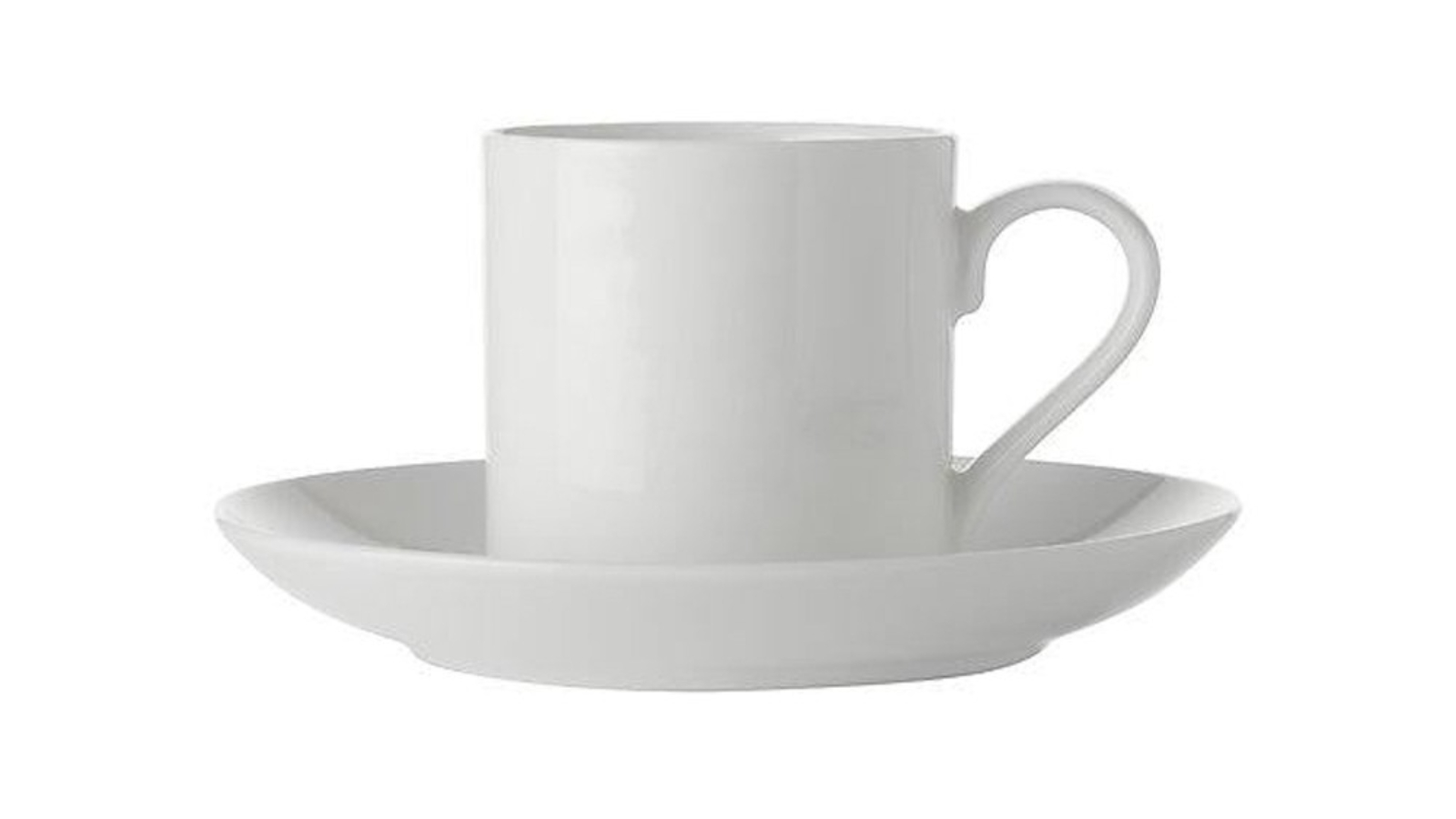 Maxwell and Williams 100ml Basics Straight Demi Cup and Saucer Set - White
