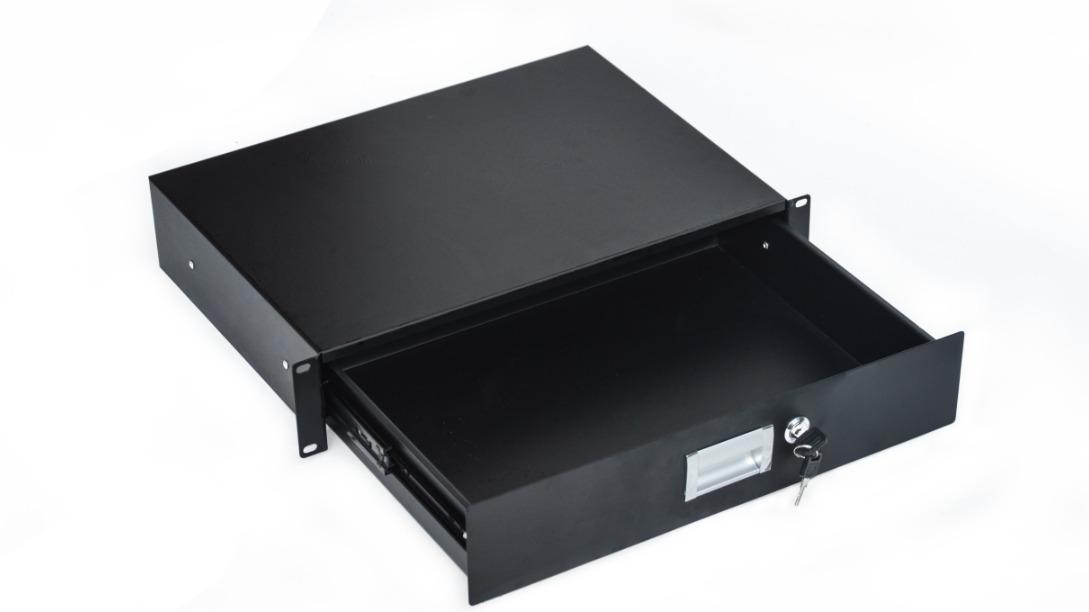 Serrano 19 Rack Mount 2U Locking Drawer Pro Audio DJ Server Storage Cabinet