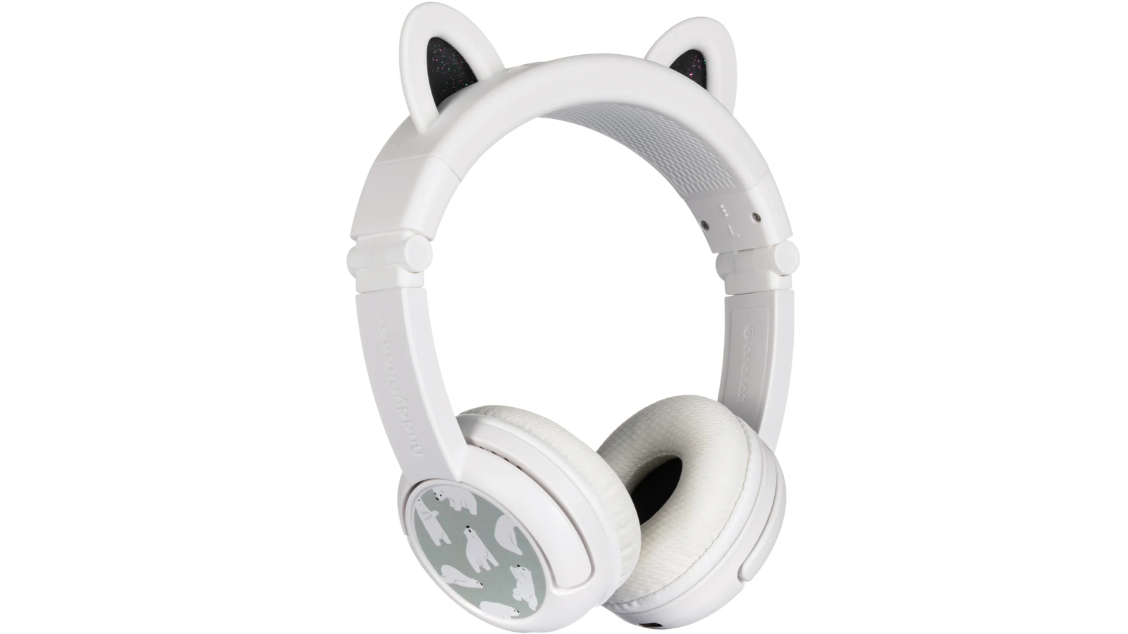 BuddyPhones PlayEars+ Animal Ears Wireless Headphone - Bear White