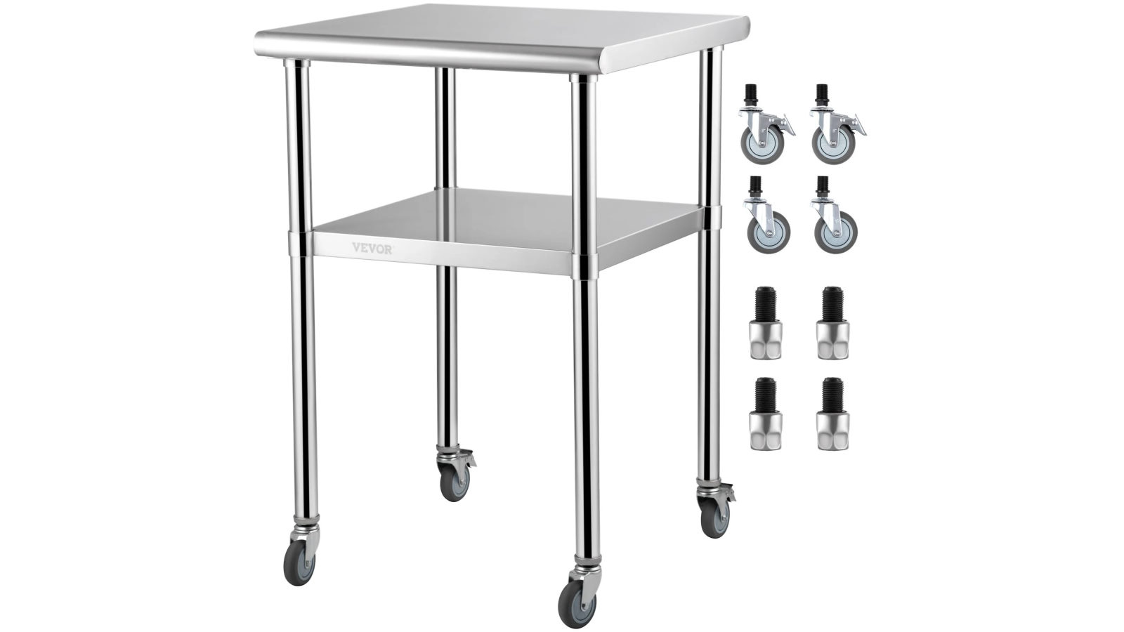 YS  61 x 61 x 91.4cm Stainless Steel Prep Table