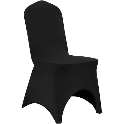 YS Pack of 50 Polyester Spandex Chair Cover - Black