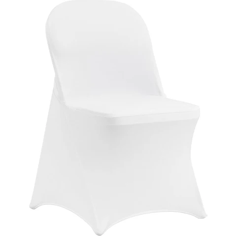 YS Pack of 12 Universal Spandex Folding Chair Cover - White