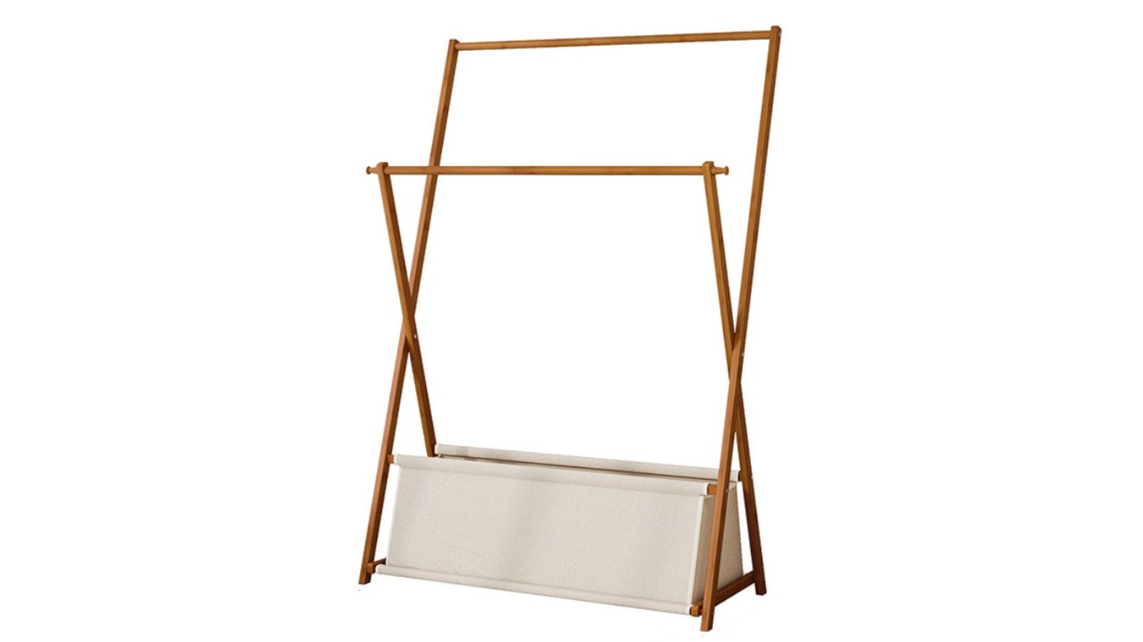 Serrano 100cm Clothes Rail with Lower Storage - Dark Wood