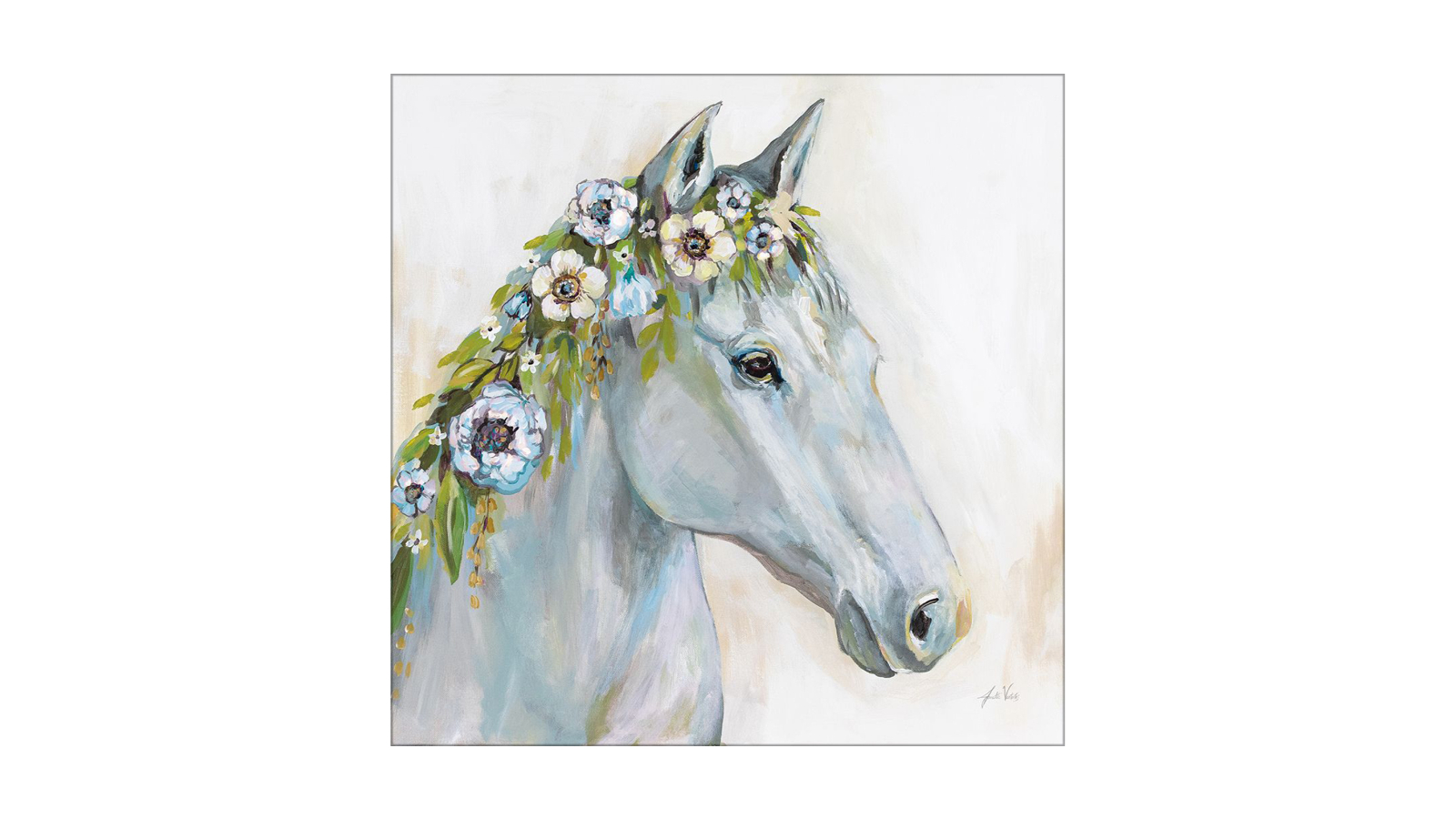 La Grolla Lovely I Blue Flowers Unframed Canvas Wall Art