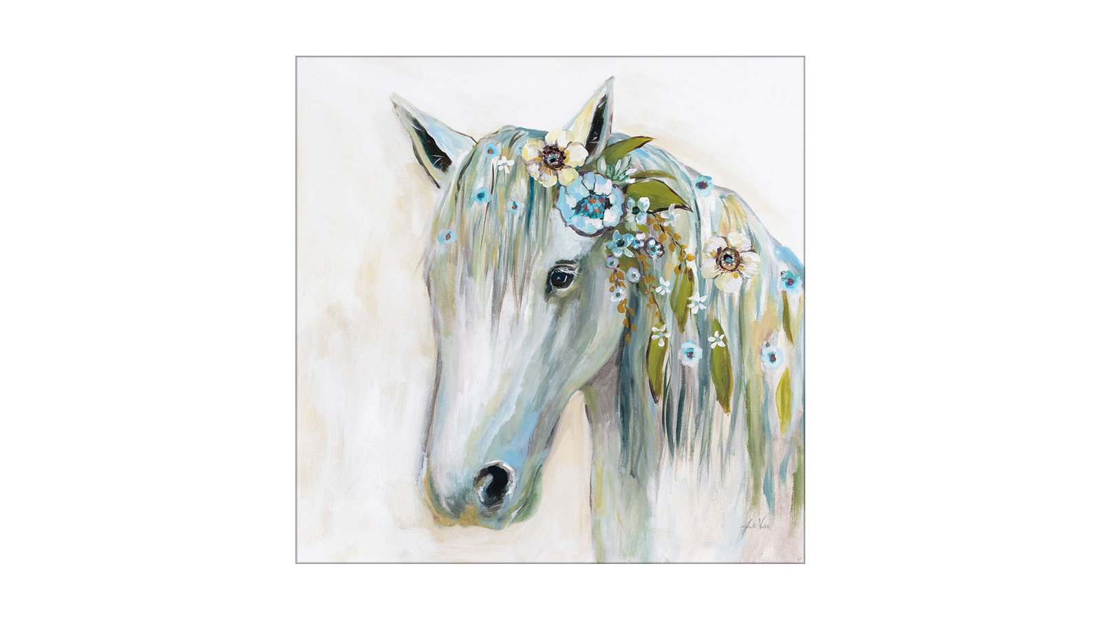 La Grolla Lovely II Blue Flowers Unframed Canvas Wall Art