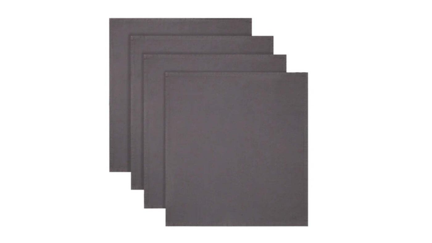 Maxwell and Williams 4 Piece Classics Cotton Rectangle Napkin Set - Charcoal