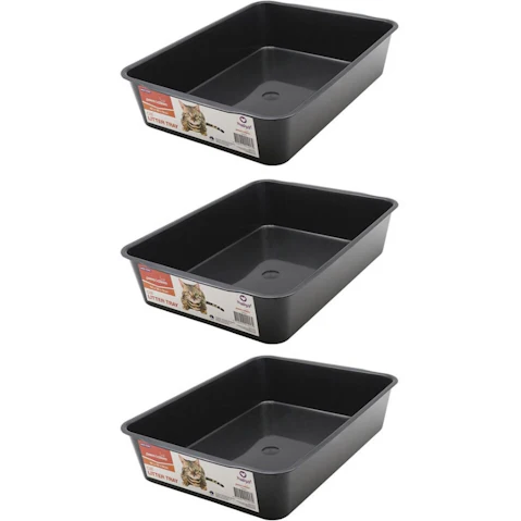 Paws and Claws Cat Litter Tray - Pack of 3