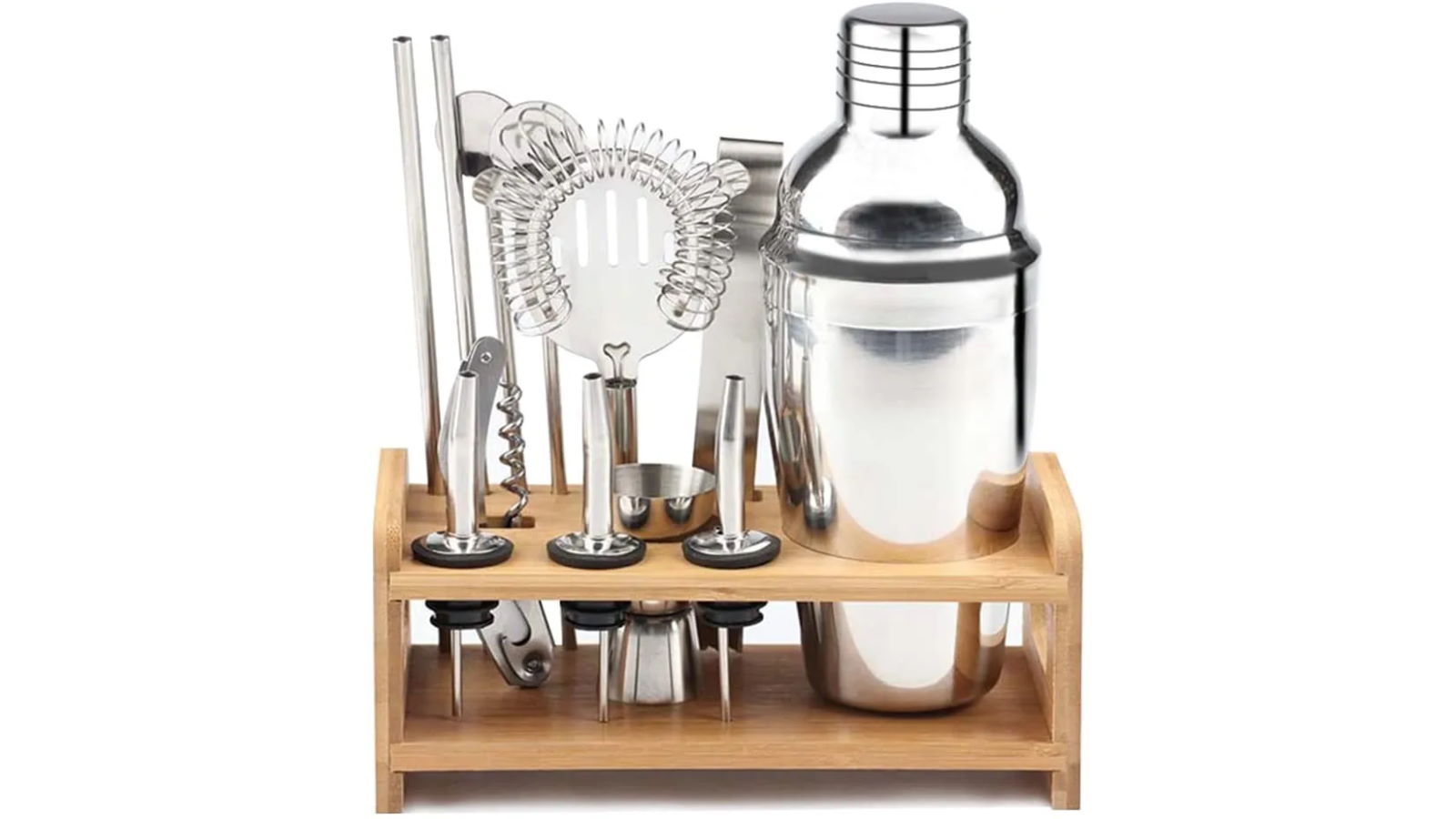 Vikus Steel Shaker Cocktail Bar Set Kit with 13 Pieces Bar Utensils