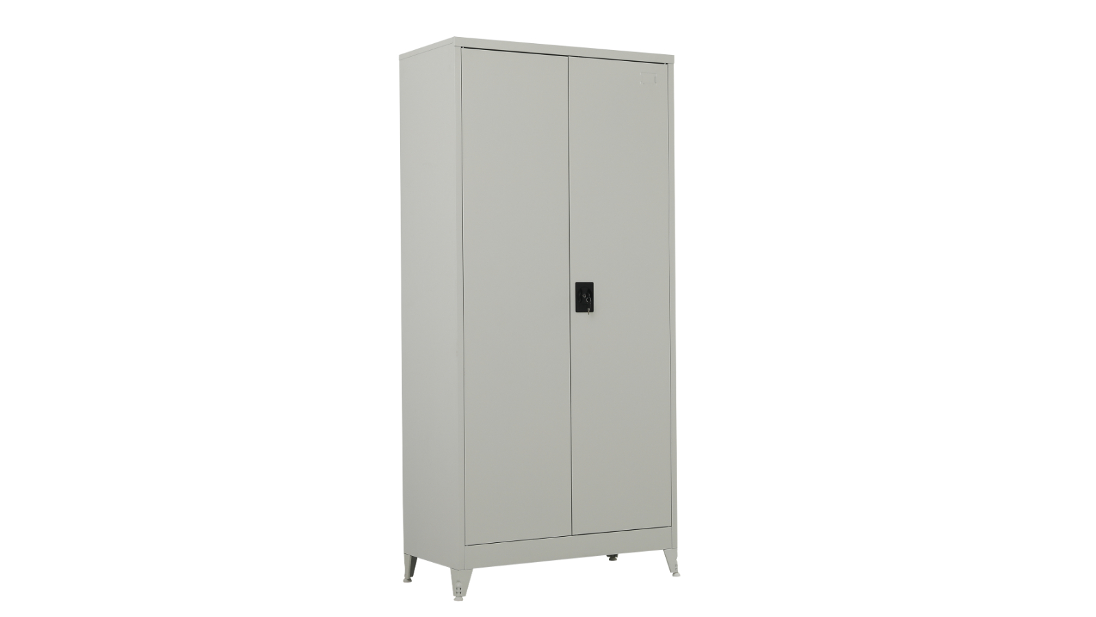 Randy and Travis Machinery Two Door Metal Cabinet Shelf with Legs Storage for Home Office Gym - Grey