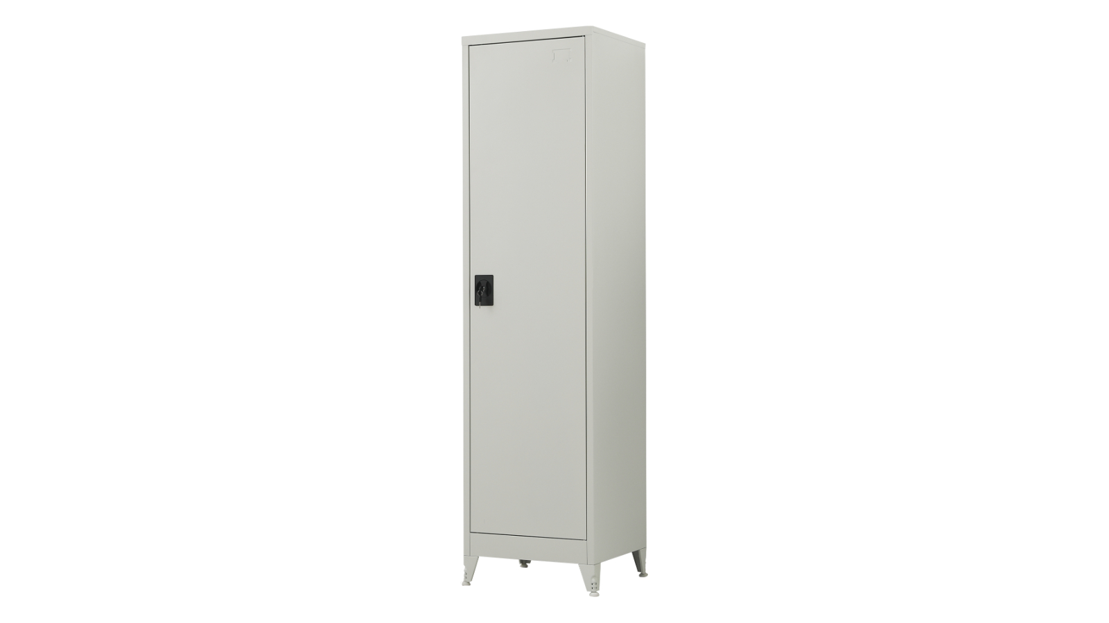 Randy and Travis Machinery Single Door Metal Tall Cabinet Shelf with legs Storage for Home Office Gym - Grey