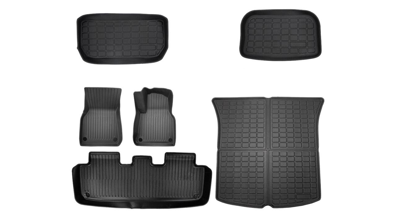 Randy and Travis Machinery 6 Piece of Tesla Model Y Floor Mats for Front and Rear Trunk Front Passenger and Driver Side