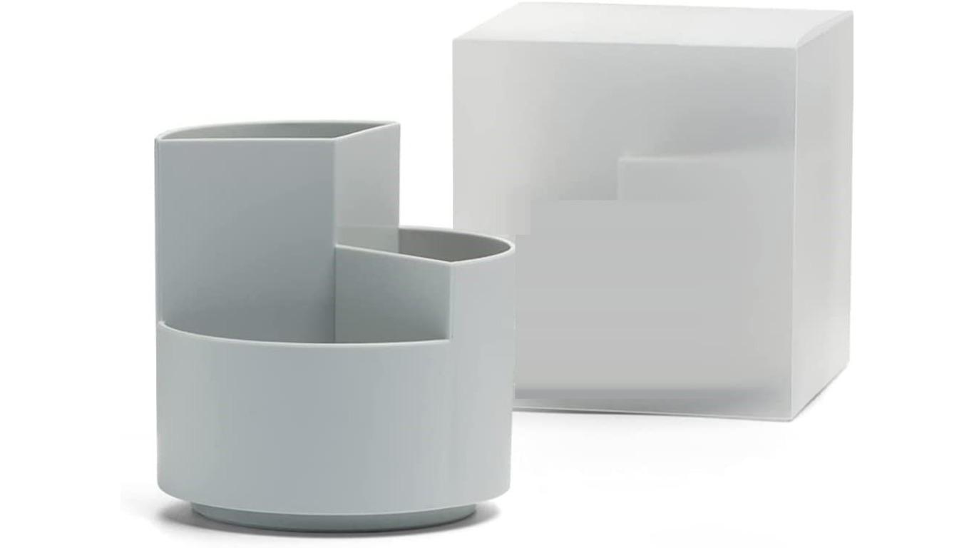 Vikus Grey 360 Degree Rotating Multi-Functional Pen Holder with 3 Separate Layer