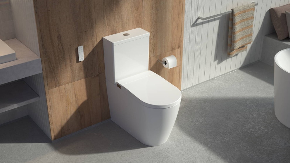 Caroma Urbane II Cleanflush BacktoWall Intelligent Toilet Suite with