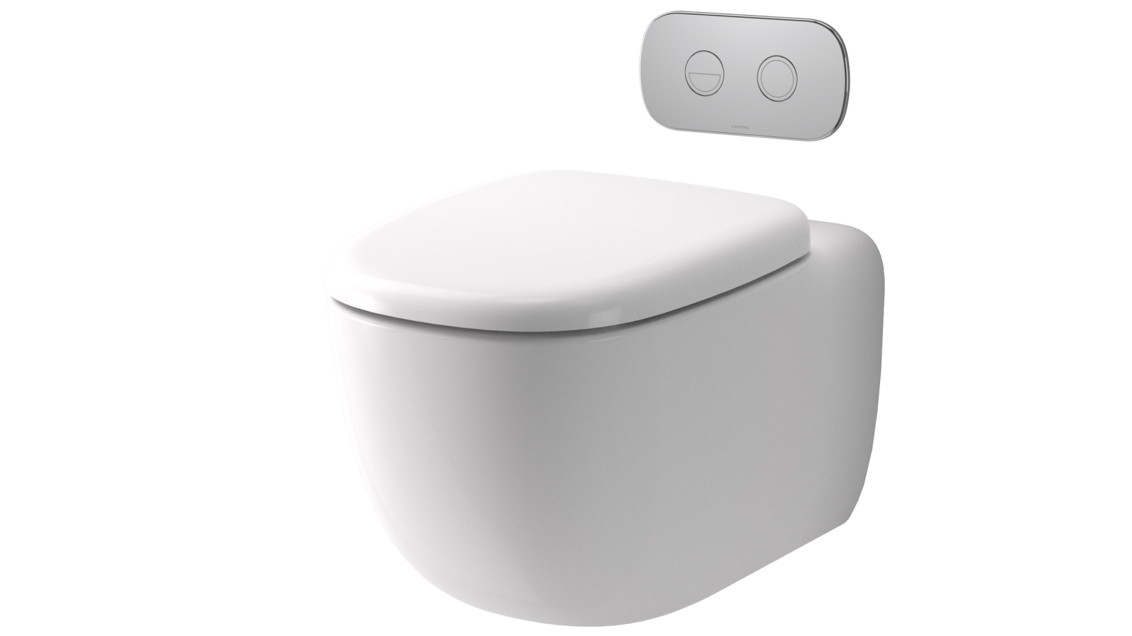 Caroma Contura II Cleanflush Wall Hung Invisi Series II Suite with GermGard (Under Counter) - Gloss White