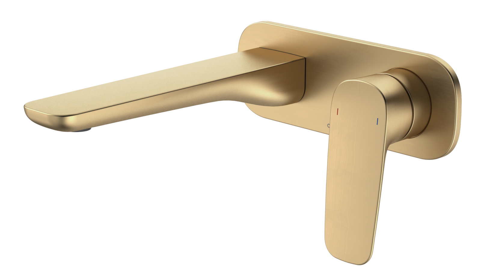Caroma Contura II Low Lead Wall Basin/Bath Mixer with 180mm Spout - Brushed Brass