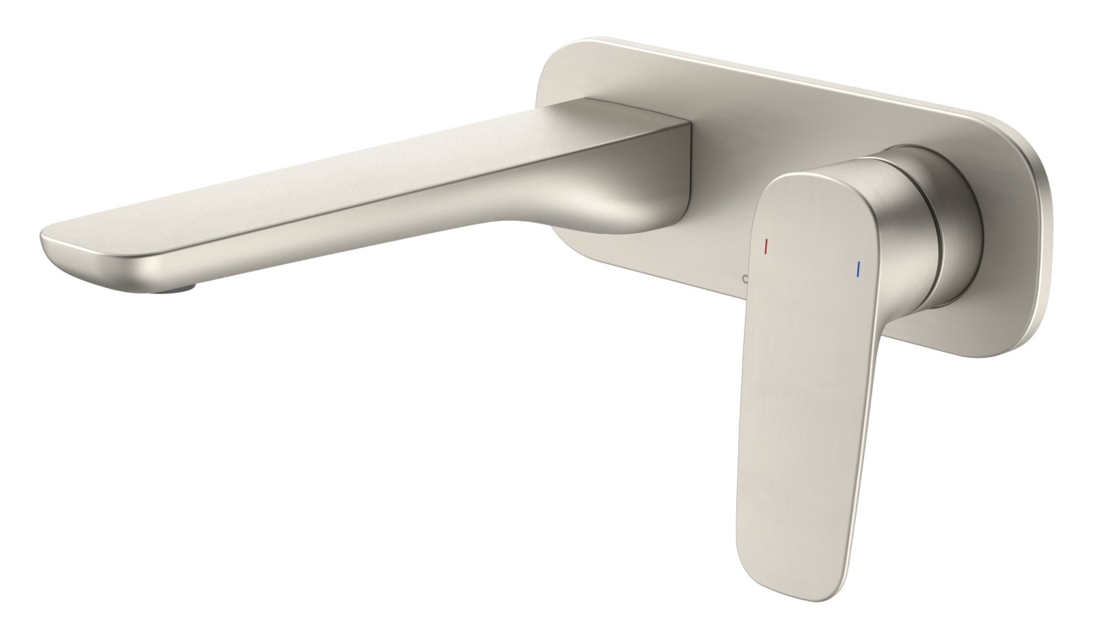 Caroma Contura II Low Lead Wall Basin/Bath Mixer with 180mm Spout - Brushed Nickel