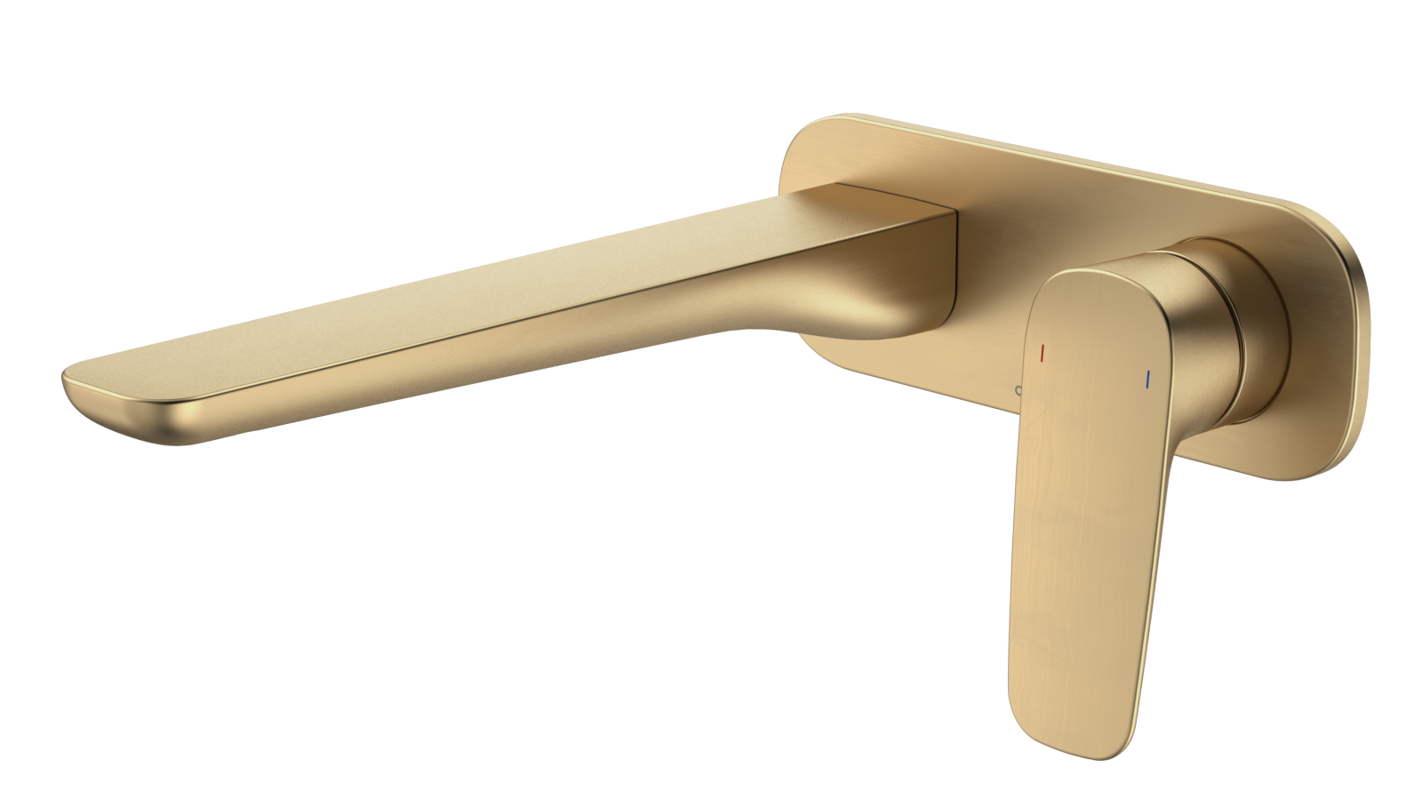 Caroma Contura II Low Lead Wall Basin/Bath Mixer with 220mm Spout - Brushed  Brass