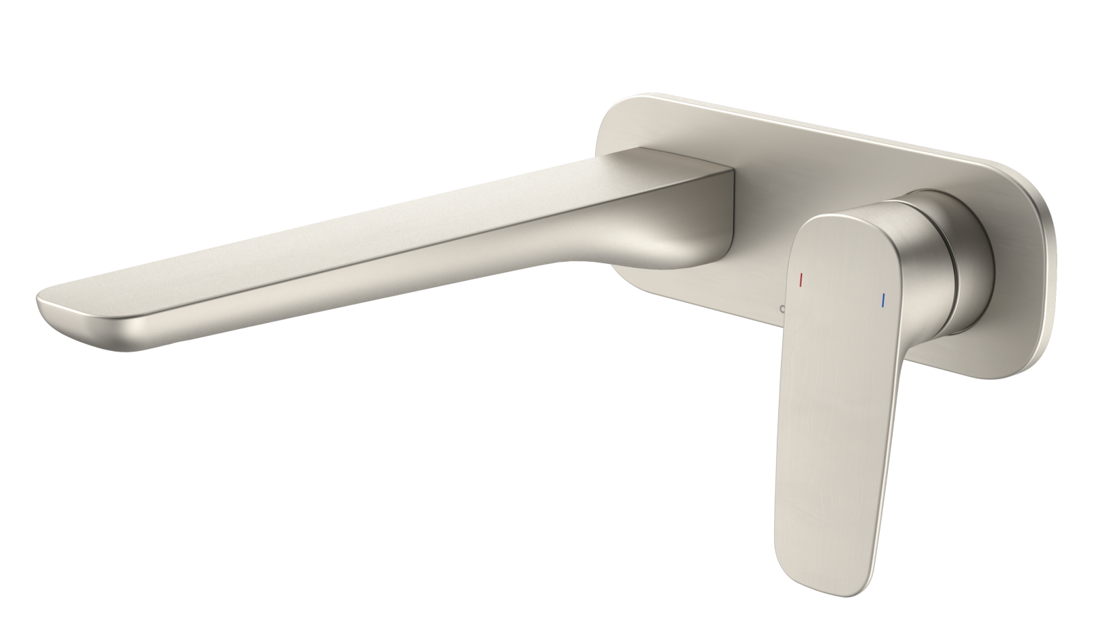 Caroma Contura II Low Lead Wall Basin/Bath Mixer with 220mm Spout - Brushed Nickel