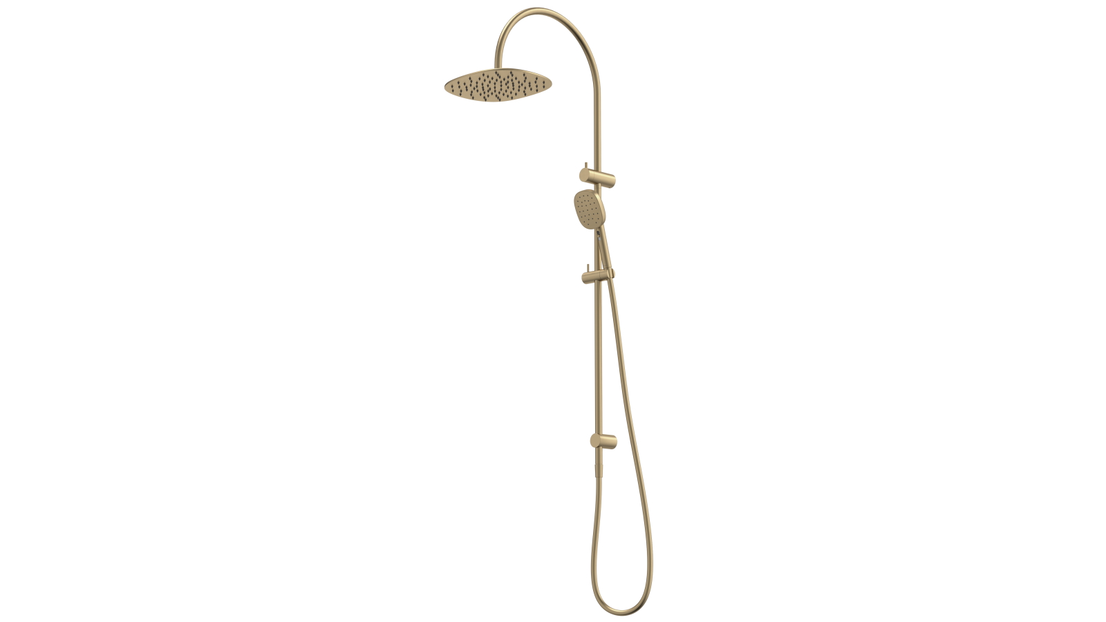 Caroma Contura II Rail Shower with Overhead - Brushed Brass