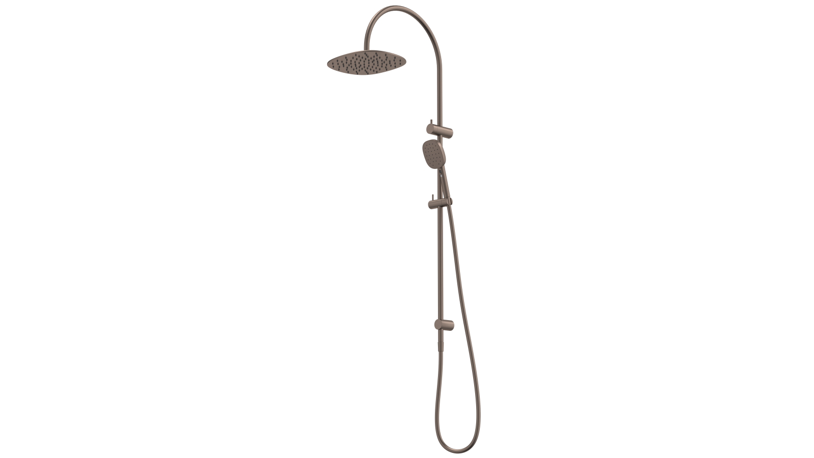 Caroma Contura II Rail Shower with Overhead - Brushed Bronze