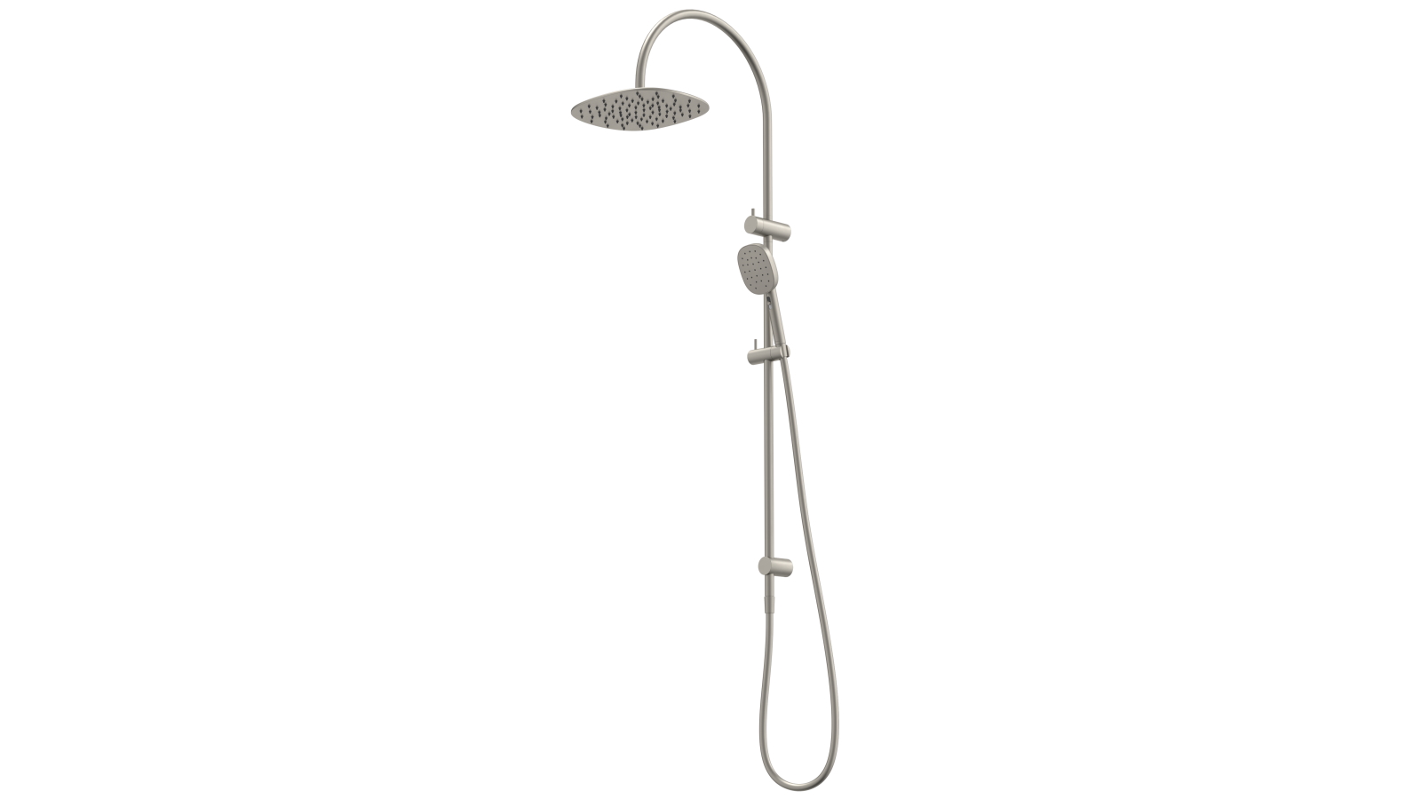 Caroma Contura II Rail Shower with Overhead - Brushed Nickel