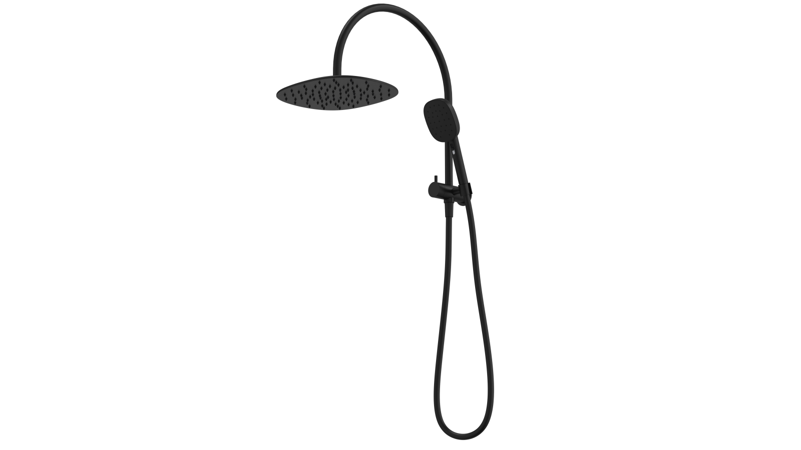 Caroma Contura II Compact Twin Shower - Matte Black