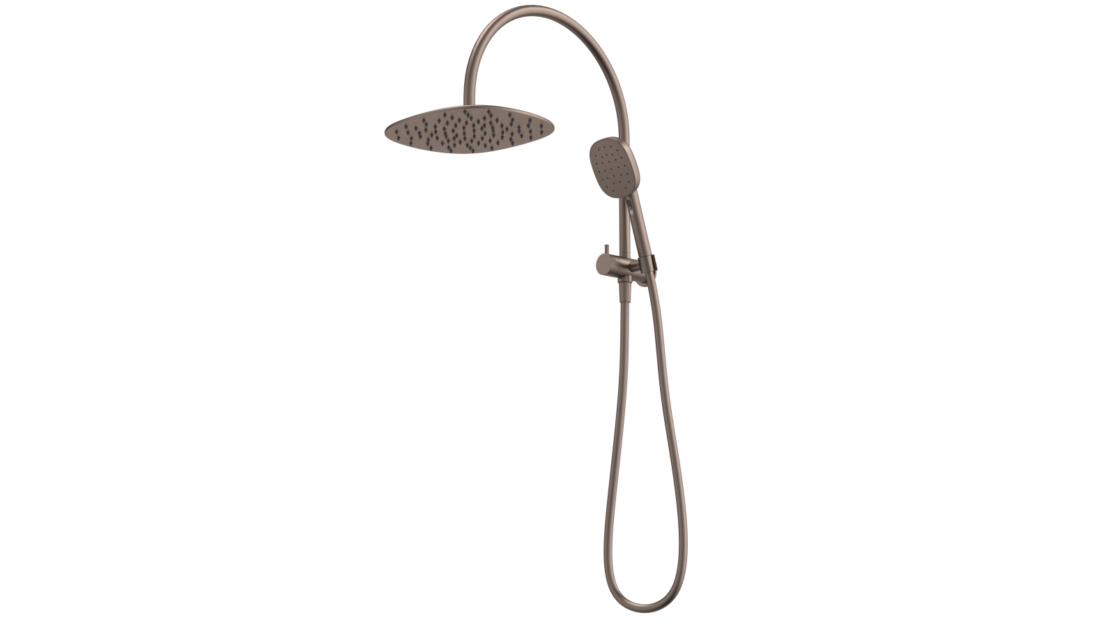 Caroma Contura II Compact Twin Shower - Brushed Bronze