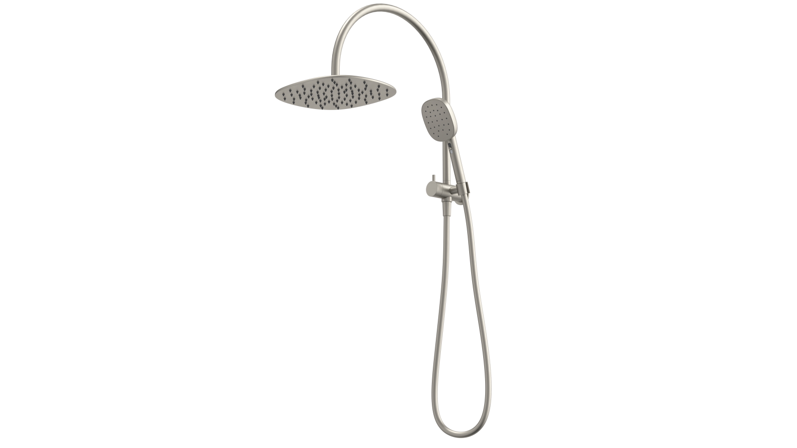 Caroma Contura II Compact Twin Shower - Brushed Nickel