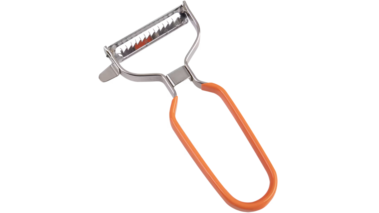 Appetito Stainless Steel Julienne Kitchen Y-Peeler - Orange