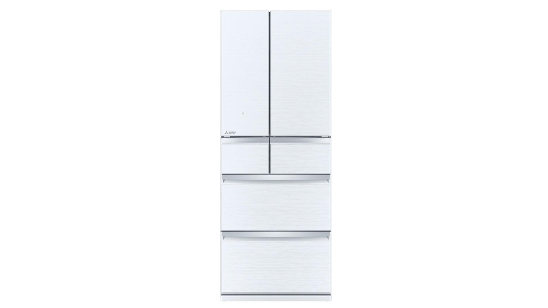 Mitsubishi Electric 470L French Door Multidraw Glass Refrigerator - Glacier White