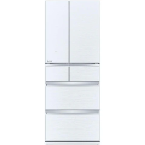 Mitsubishi Electric 470L French Door Multidraw Glass Refrigerator - Glacier White