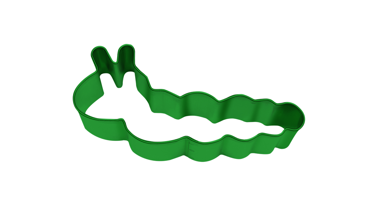 Bakeria R and M 11.4cm Bright Green Caterpillar Cookie/Biscuit Cutter