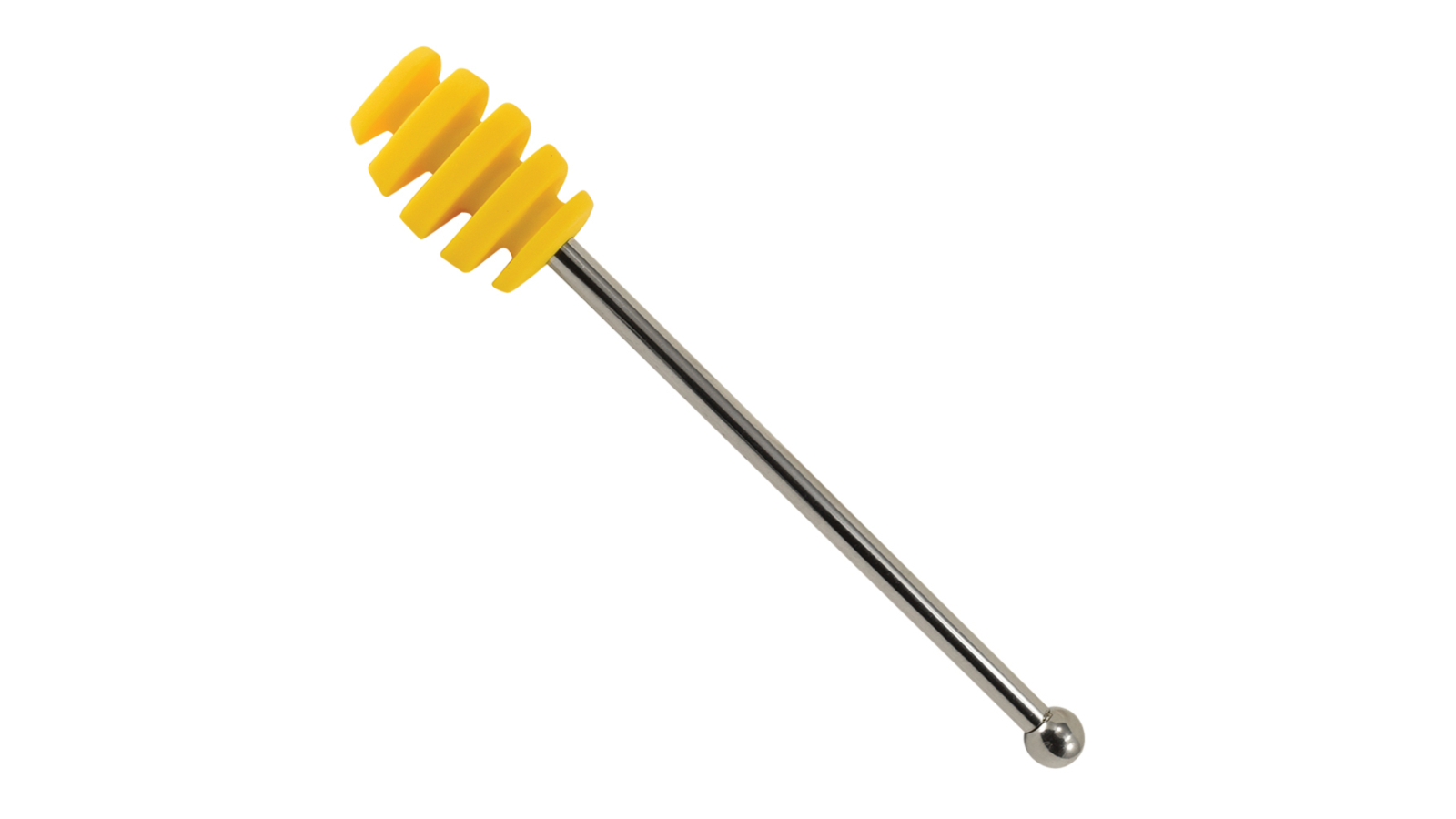 R and M Silicone Head Honey Dipper Utensil with Stainless Steel Handle - Yellow