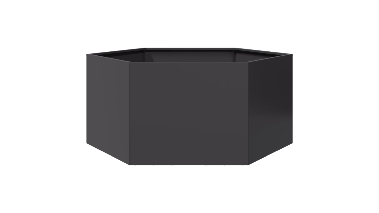 vidaXL Steel Black Hexagon Garden Planter - 104 x 90 x 45cm