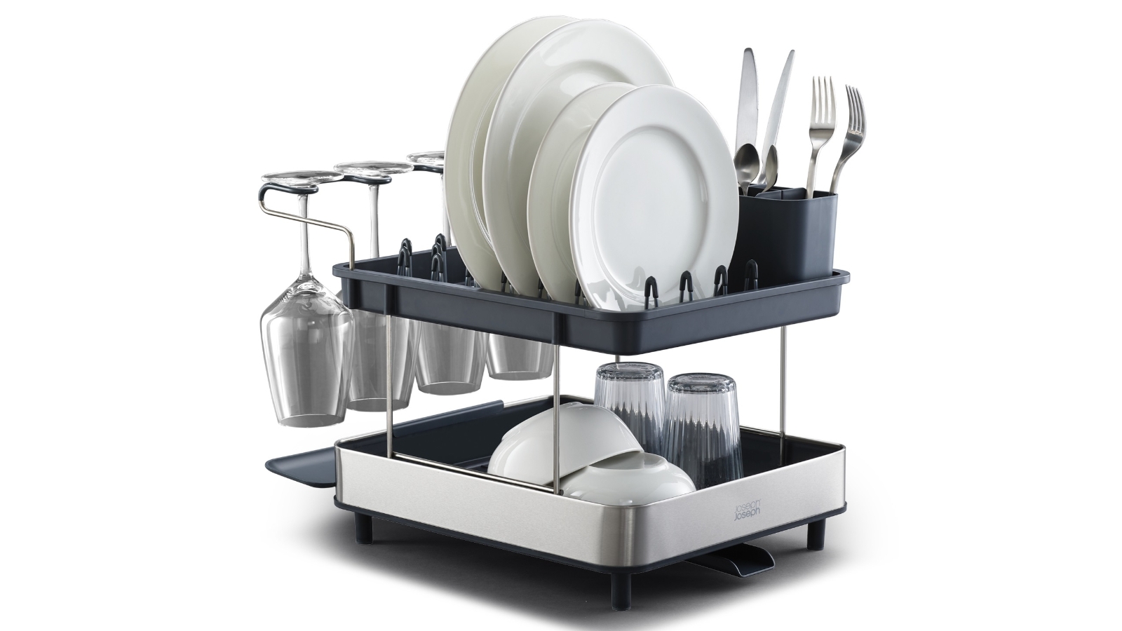 Joseph Joseph 2 Tier Steel Excel Dish Rack - Grey | Harvey Norman