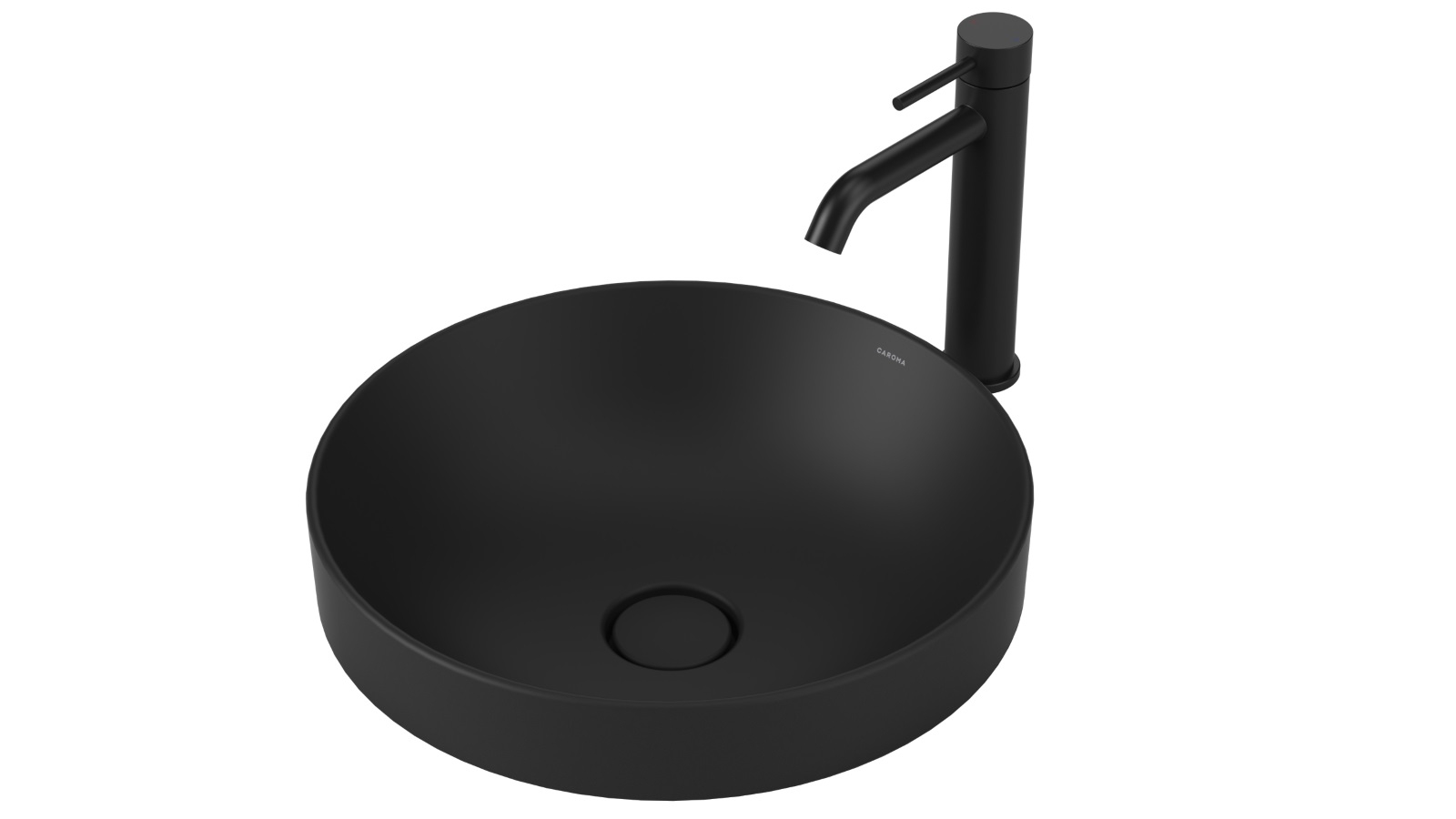Caroma Liano II 400mm Round Inset Basin - Matte Black