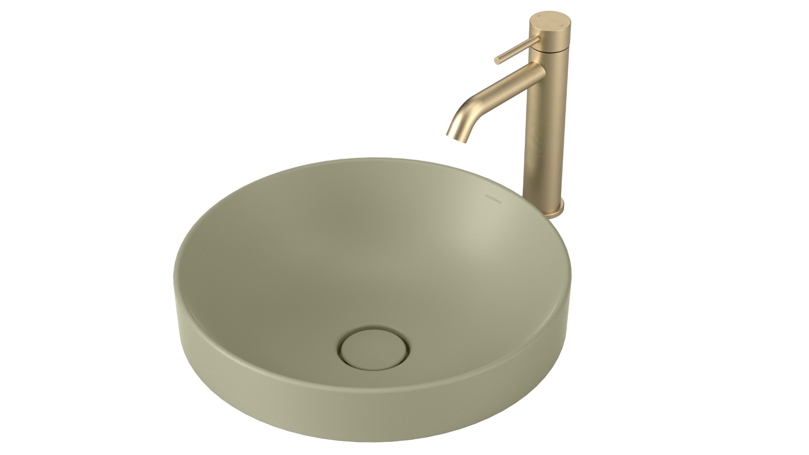 Caroma Liano II 400mm Round Inset Basin - Matte Green