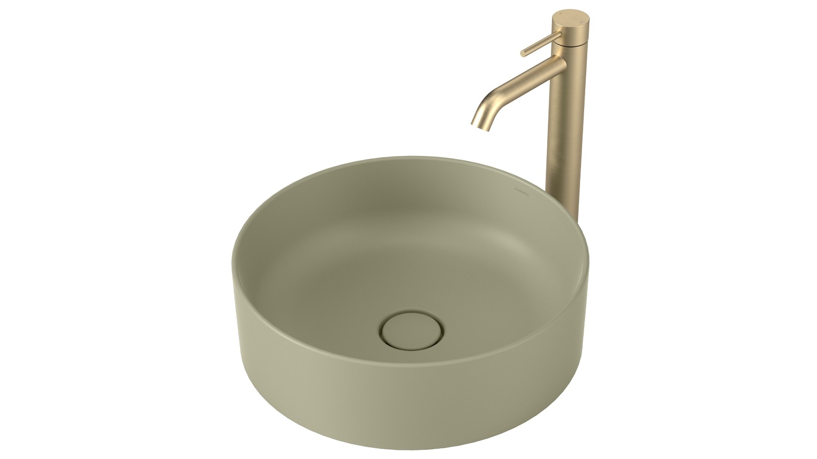Caroma Liano II 400mm Round Above Counter Basin - Matte Green